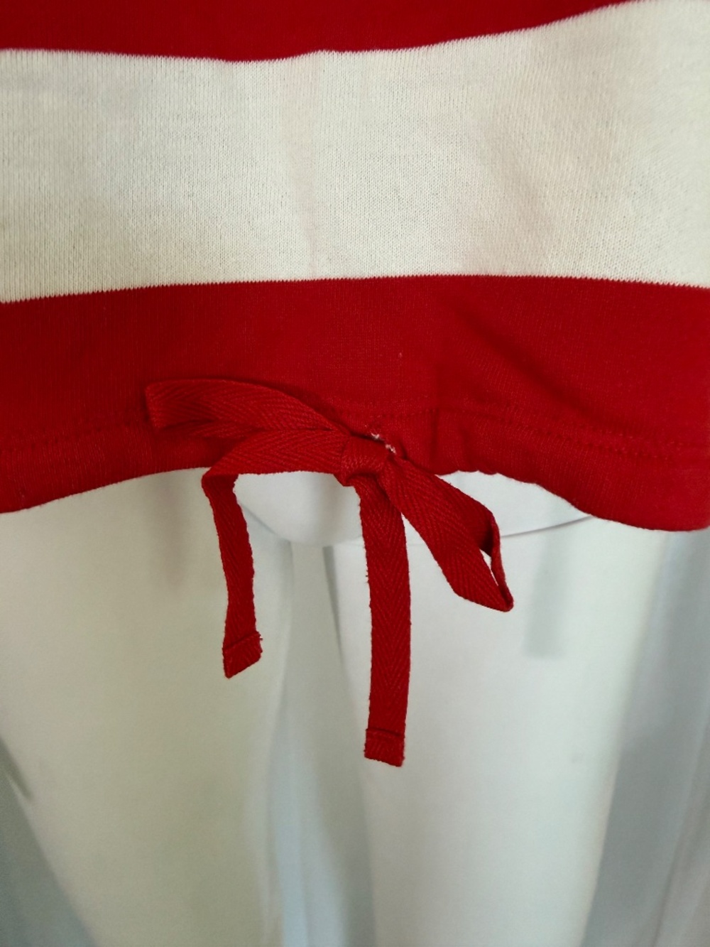 G by Giuliana Striped Rugby Polo Top Cherry Detail Red White Pullover NWOT | XL - Picture 14 of 16